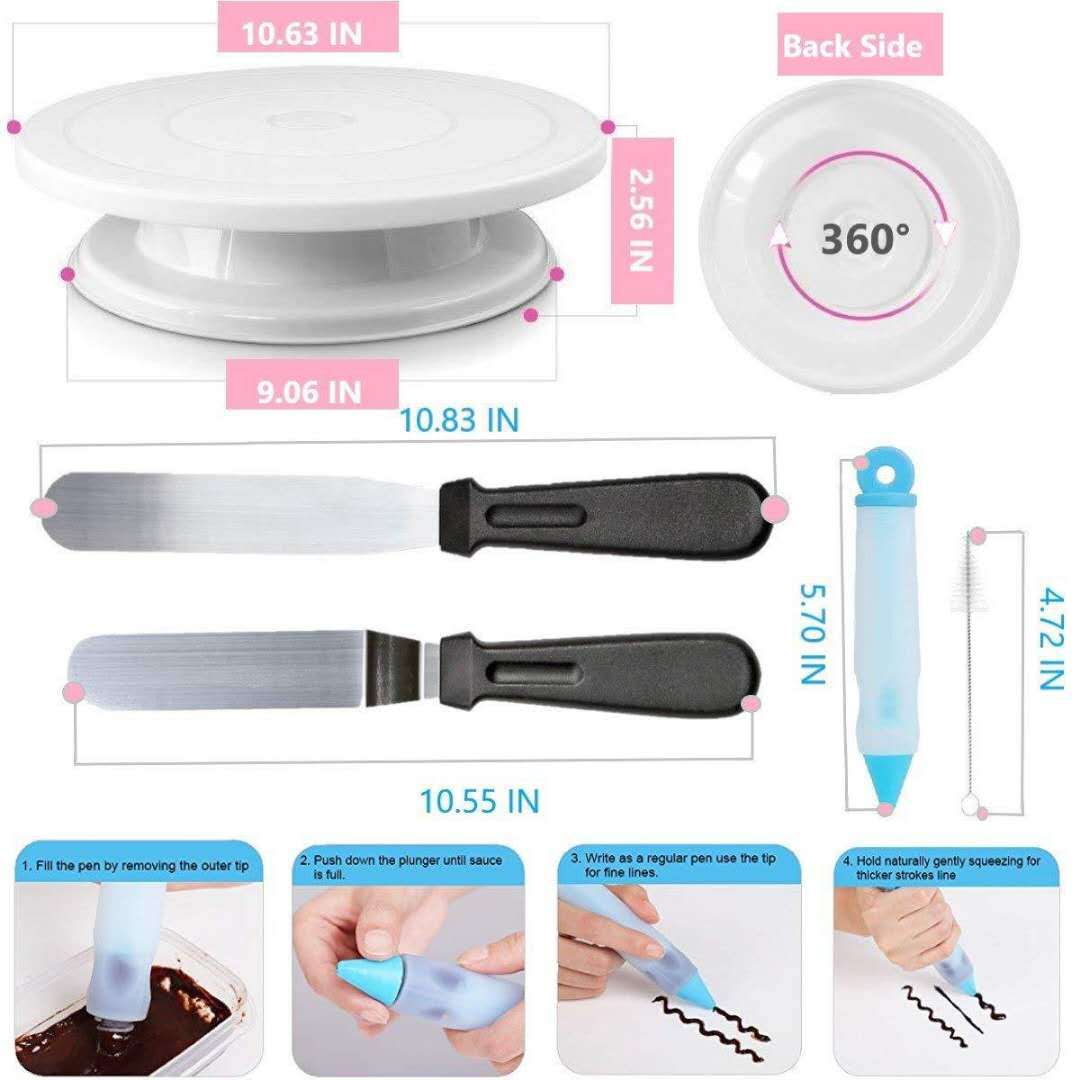 Cake Decorating Tool Kit Including Silicone Reusable Pipping - Temu