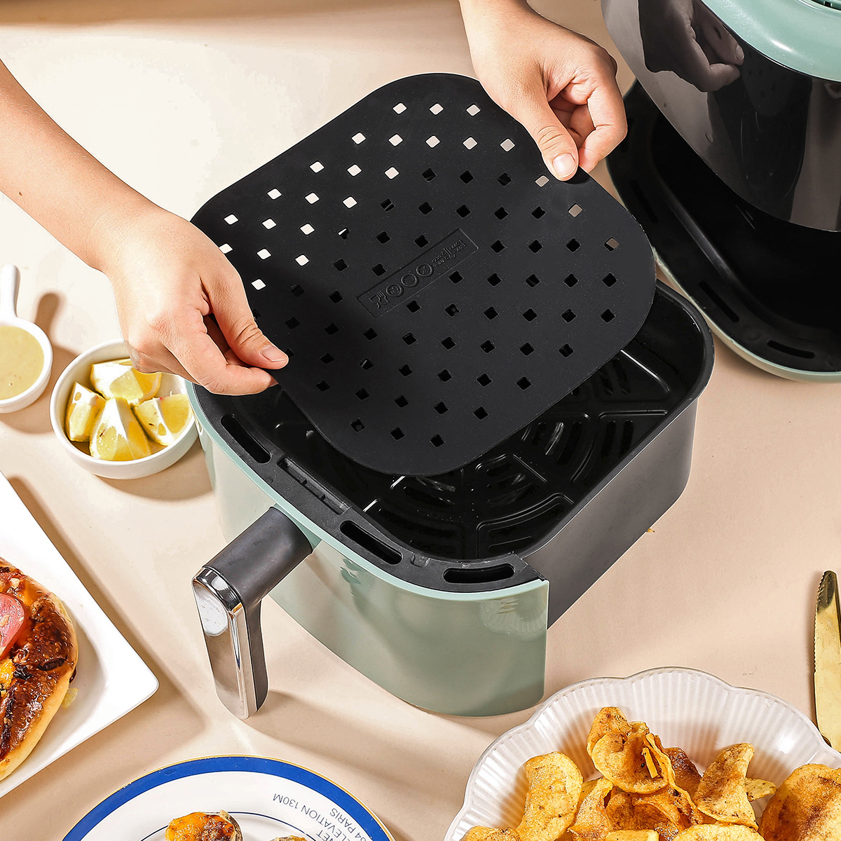 Square Silicone Air Fryer Liners 4 7 Qt Reusable Air Fryer - Temu Australia