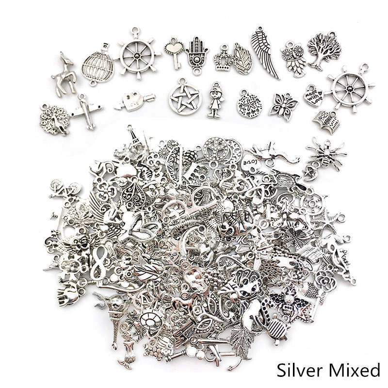 300 Pieces Smooth Tibetan Silver Metal Charms Pendants for DIY Craft  Jewelry Making Bracelet Necklace Pendant Earring Accessories