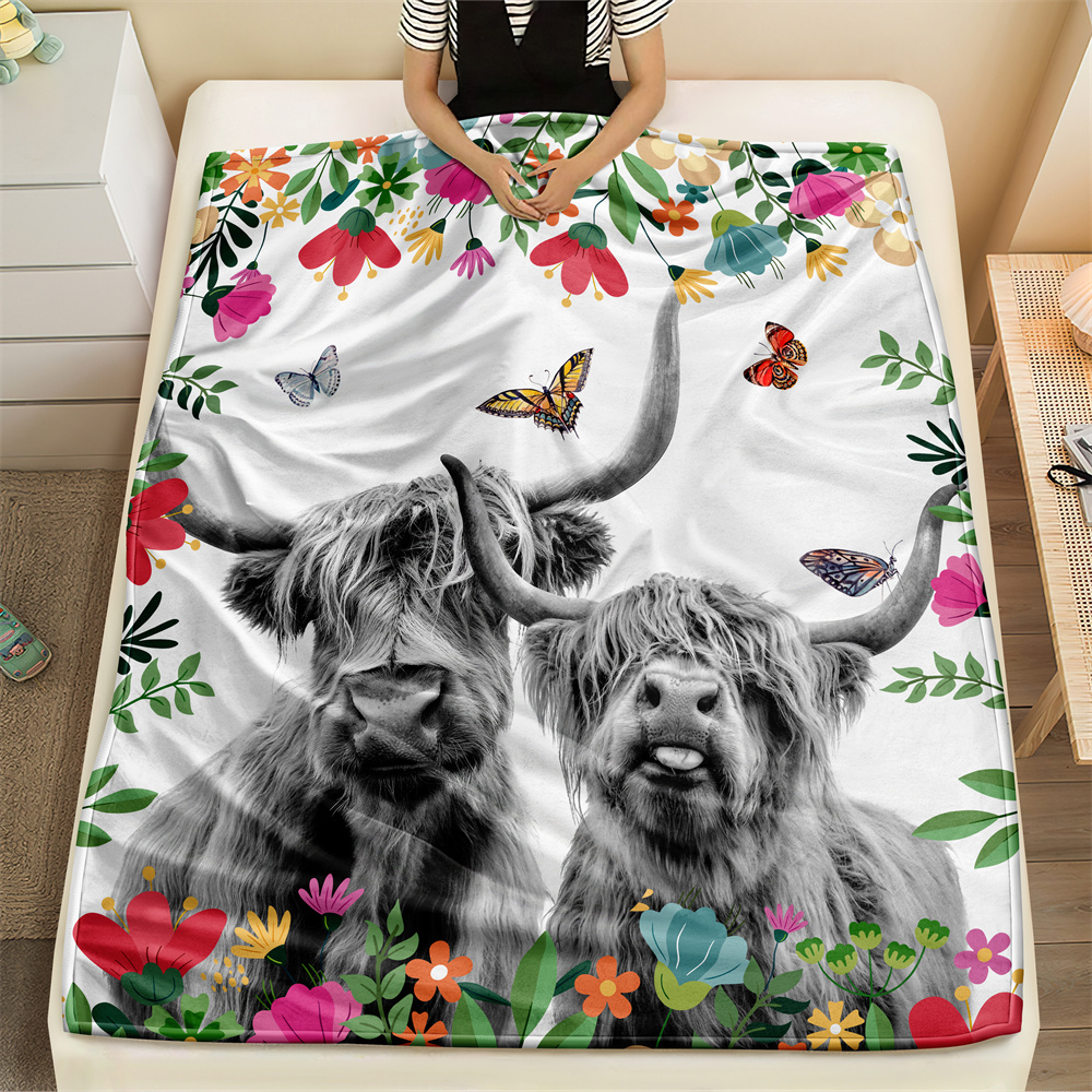 1pc Highland Cow Blanket