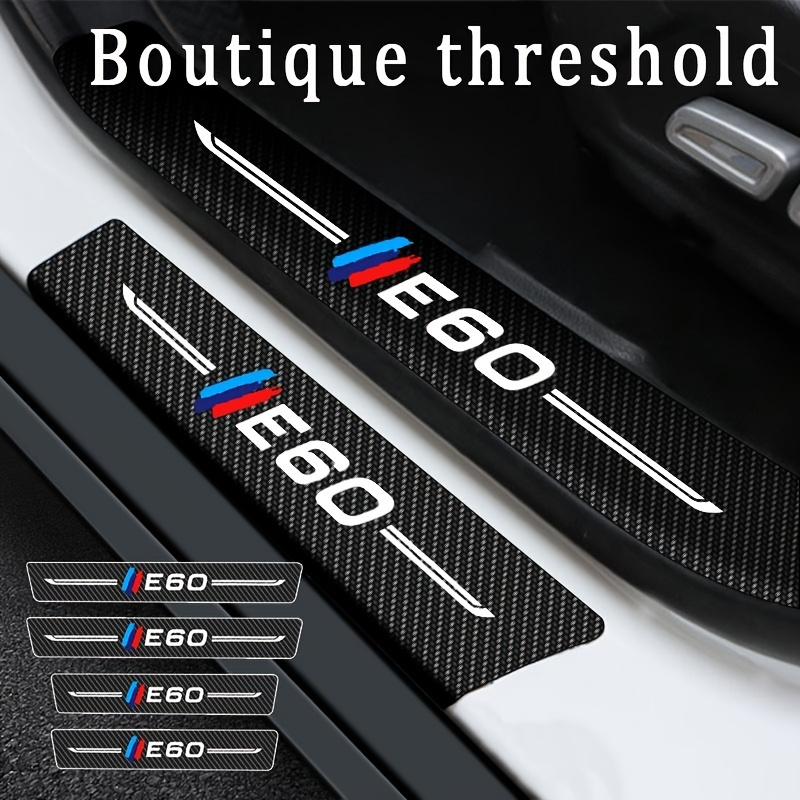 4pcs Car Stickers Threshold For Bmw E60 Logo Anti Scratch Door Sill