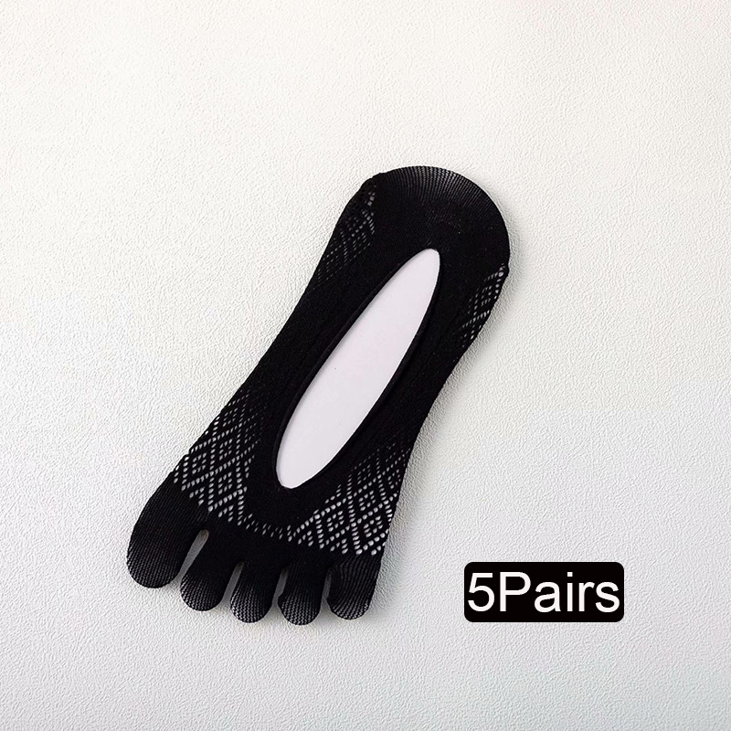 Lace No Show Socks Breathable Low Cut Five Finger Socks - Temu Mexico