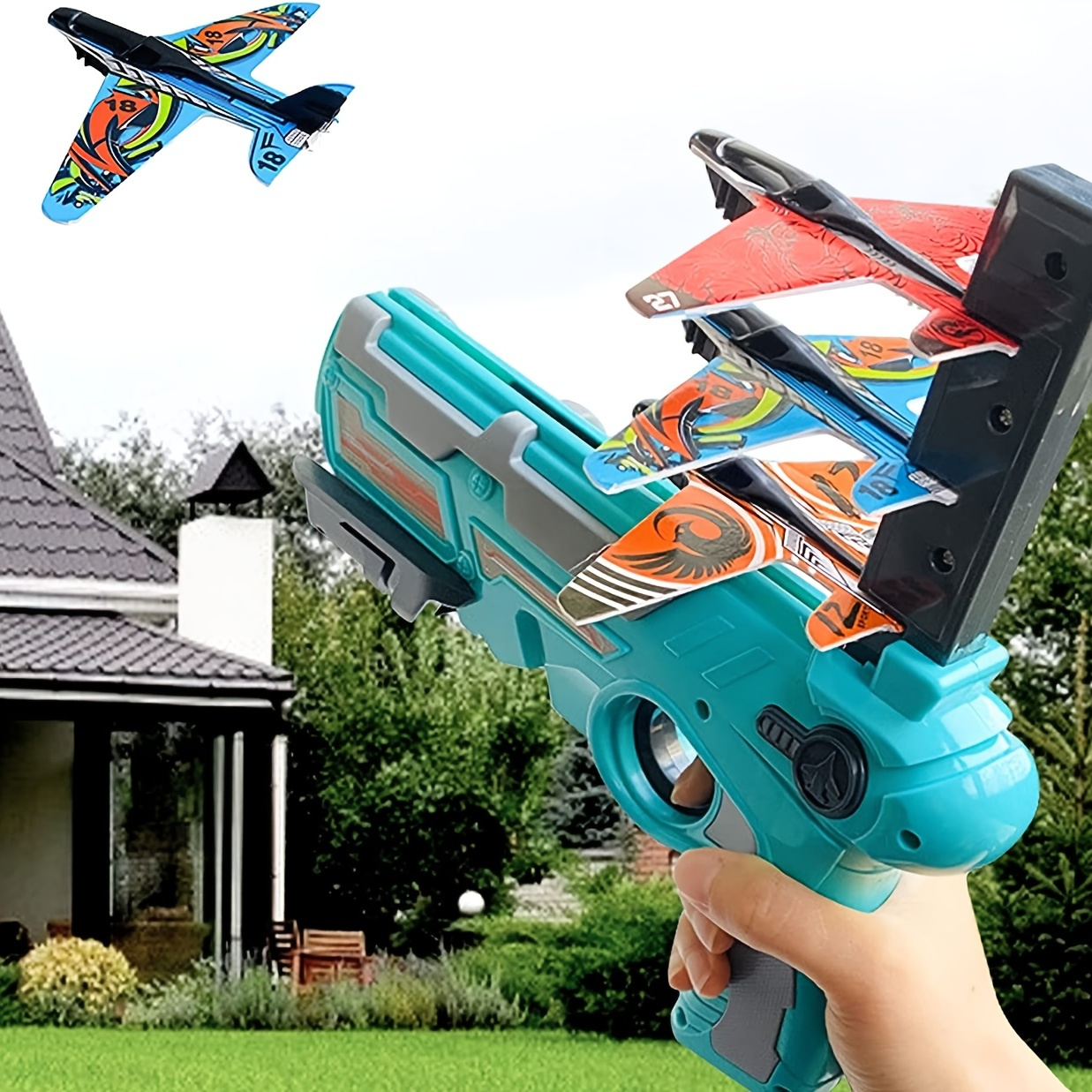 Large Airplane Gun Foam Shooting Airplane Launch Gun Aircraft Air
