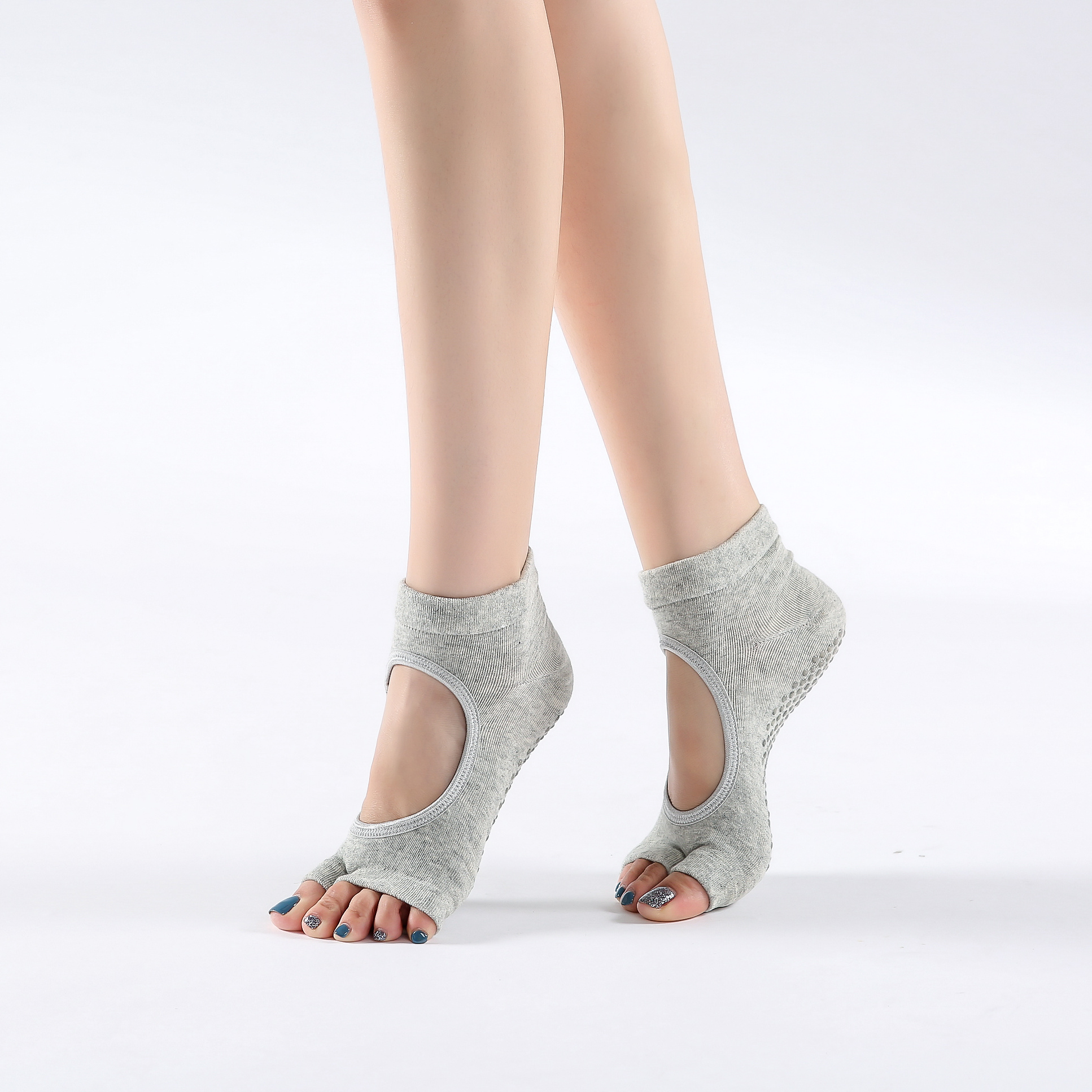 Socks Women's Toeless Non Slip Grip Women's Tabi Short Socks Open Back  Split Toe Dance Floor Gym Sports Anti Breathable Socks - AliExpress
