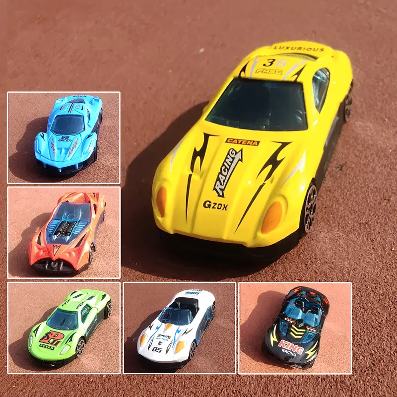 Conjunto de montanha-russa acrobática de pista de corrida de rotação de 360°  - Conjunto de jogos de veículos coloridos com 2 carros de liga leve Mini  Racer e pista para crianças de