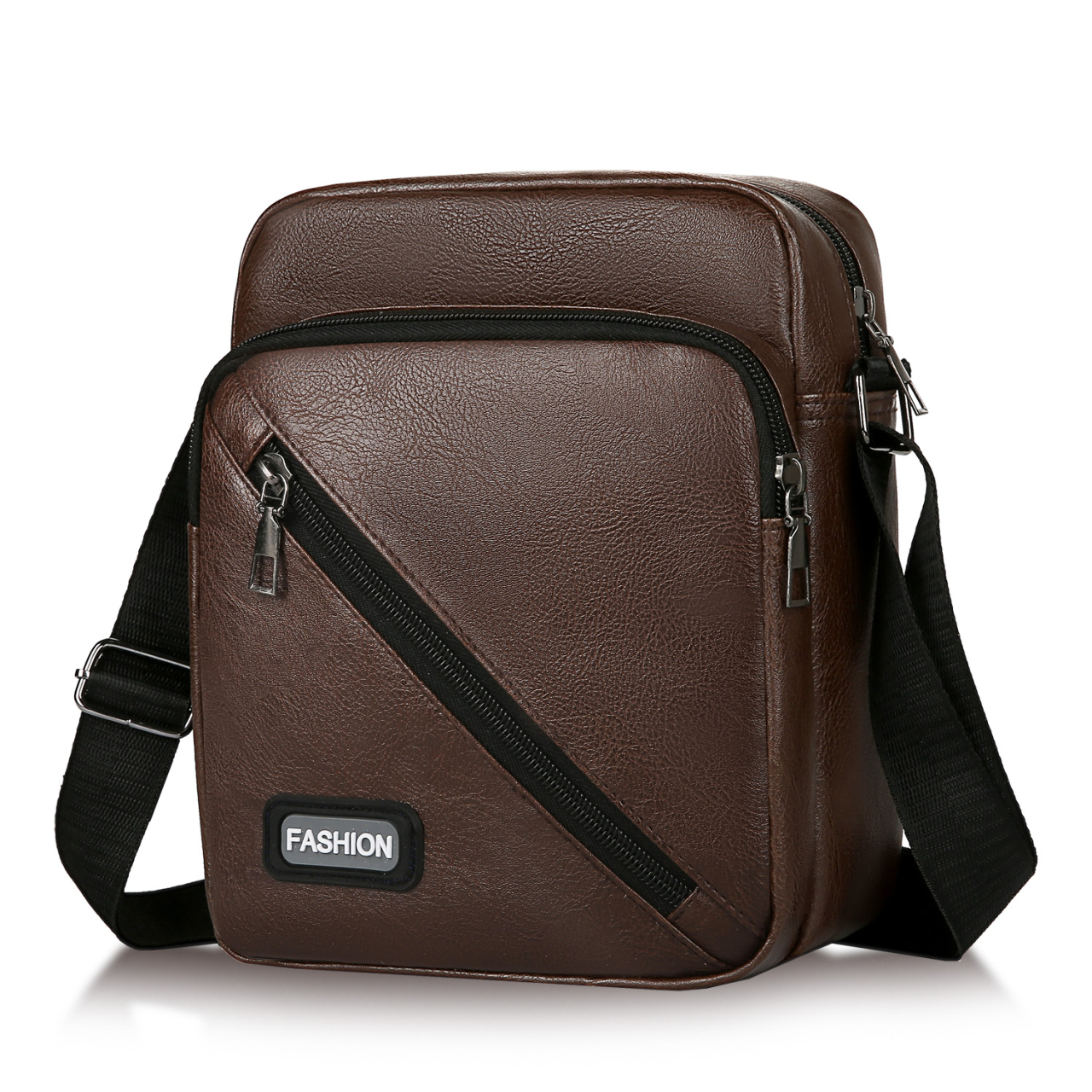 Fashion Men's Shoulder Bag High Capacity Pu Leather Crossbody Bag