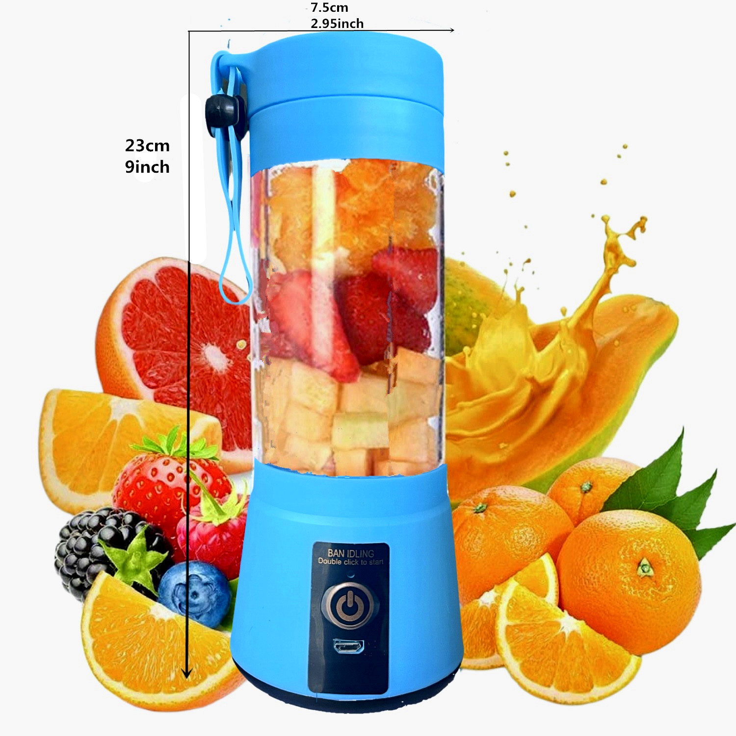 6Blades Portable Juicer Small Electric Juicer Fruit Automatic Smoothie  Blender Kitchen Tool Food Portable Electric Rechargeable - AliExpress