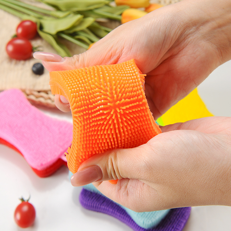 Toyvian 10 esponjas de cocina con forma de flor, antiarañazos, esponja de  doble cara, esponja de limpieza de cocina para platos