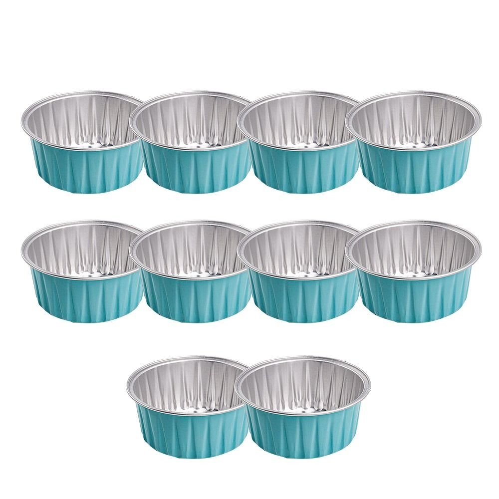 10PCS Aluminum Foil Tin Cup Pudding Cake Mold Reusable Small