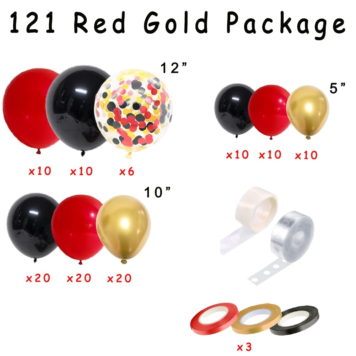 Black White Red Golden Balloon Kit Pirate Themed Birthday - Temu