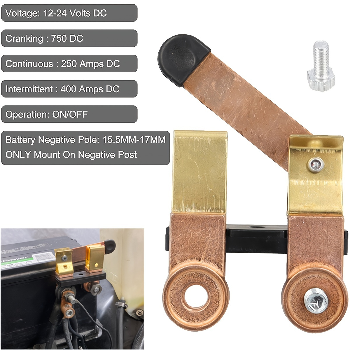 Side Post Battery Disconnect Switch 12v 24v 250 750 Amps Knife Blade