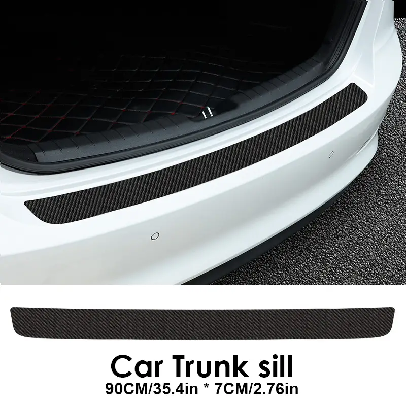 1/4pcs Carbon Fiber Car Door Sill Strip Protector Universal Anti Scratch  Bumper Car Front Rear Door Sill Sticker