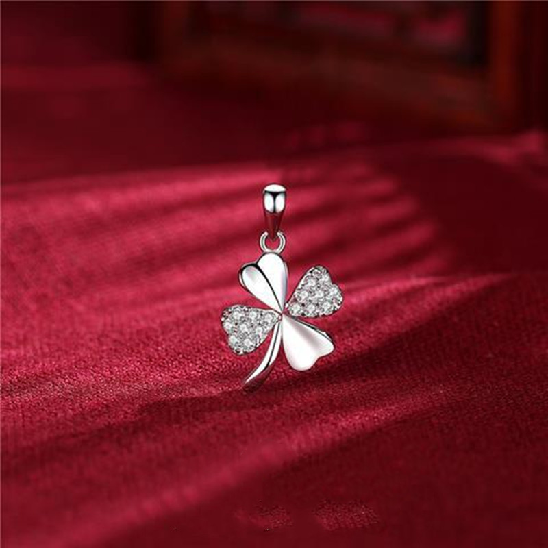 10Pcs Heart Four Leaf Clover Tiny Charms for Bracelet Good Luck Pendants  Silver