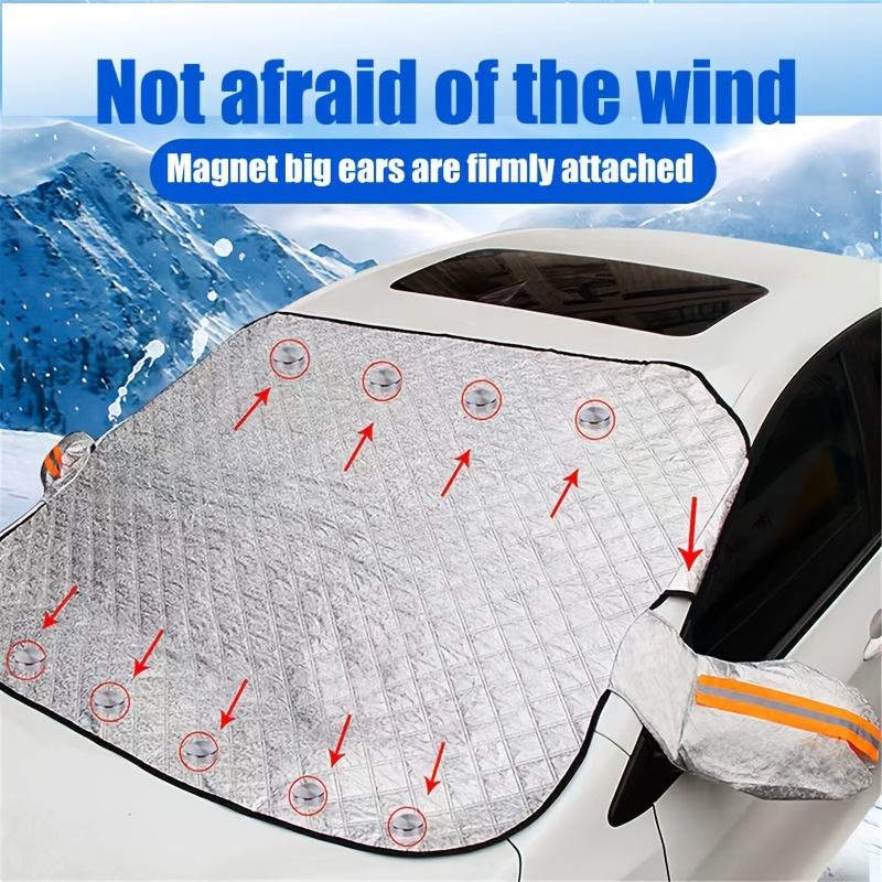 Car Snow Cover Sunshade thickened Car Snow Visor 9 Magnets - Temu