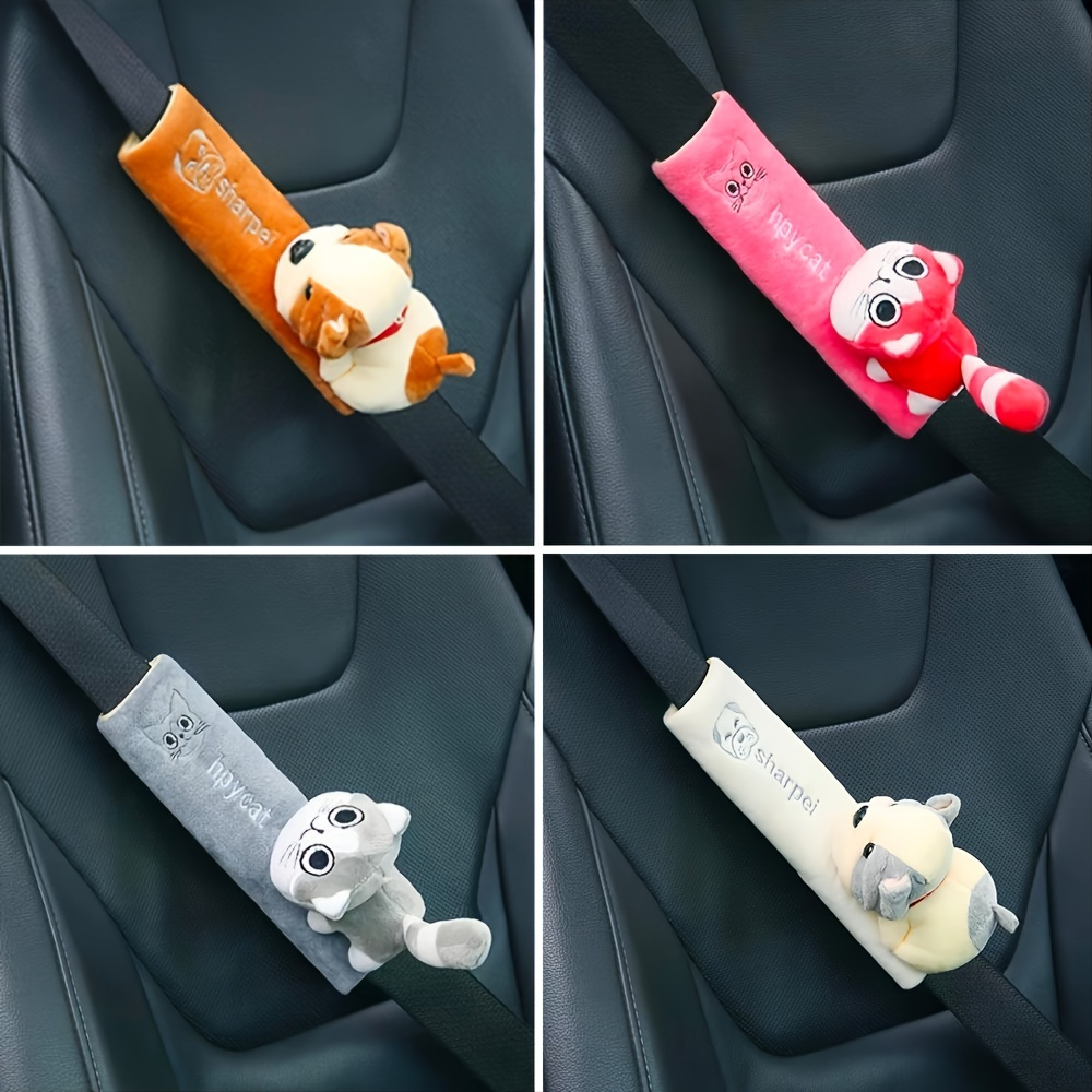 

3d Cute Car Seat Belt Shoulder Protector Insurance Belt Extension Section Cartoon Car Seat Belt Cover Protection Cover Supplies