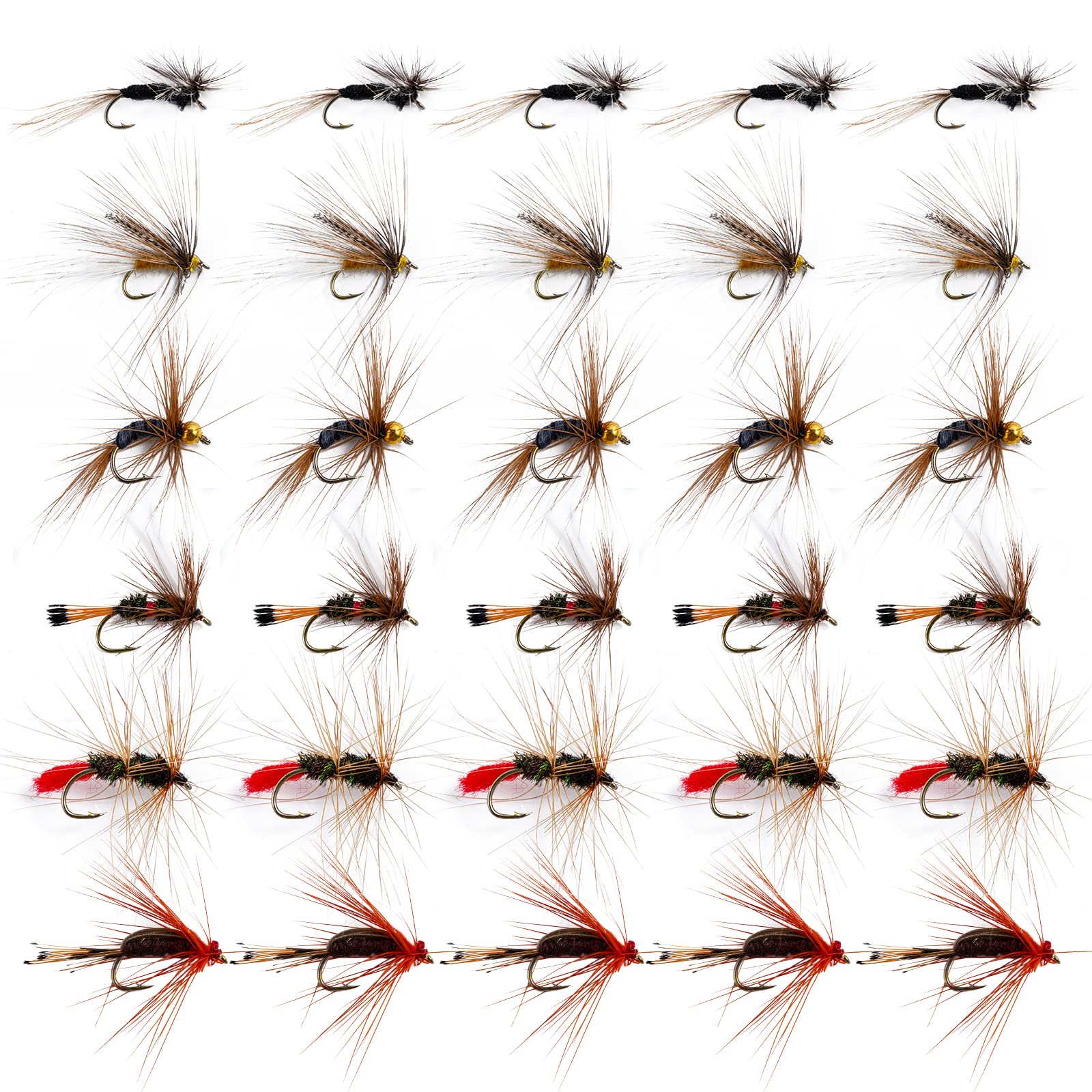 100pcs Fly Fishing Flies Kit Fly Fishing Lures Bass Salmon Trouts Flies  Dry/Wet Fishing Feather Bait Fishing Tackle