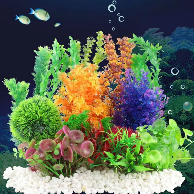 Fish Tank Decoration Simulation Water Grass Ball,aquarium Plastic Grass