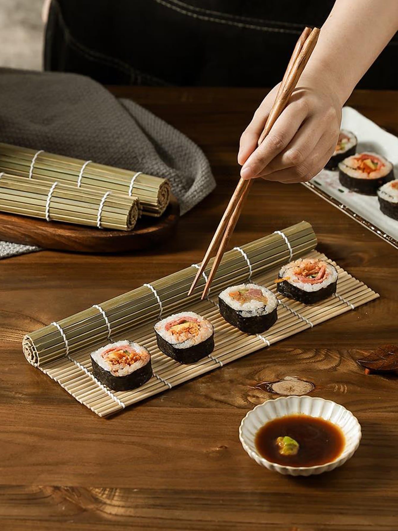 Create Delicious Sushi Rolls At Home With This Green Bamboo - Temu