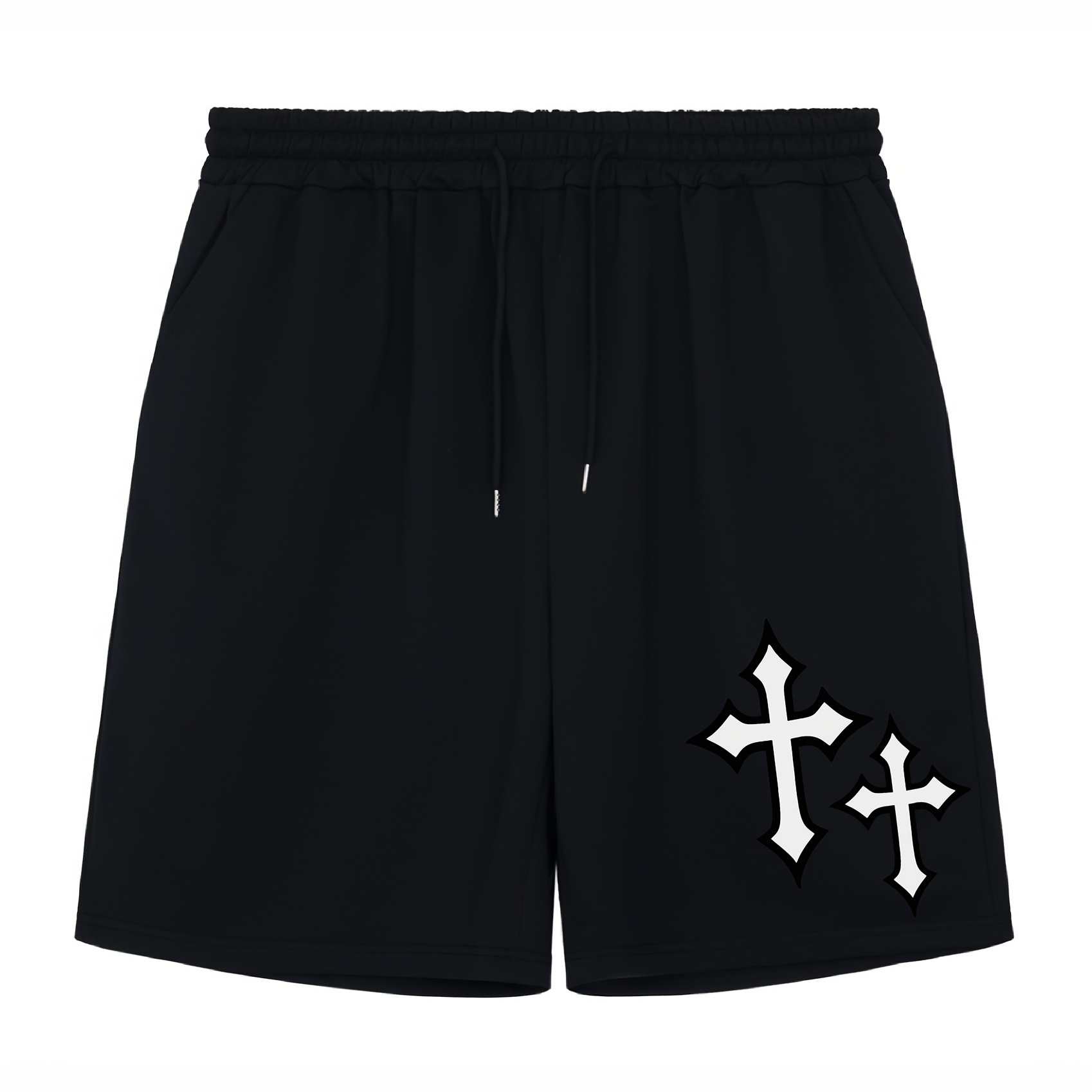 Men's Stylish Loose Shorts Casual Drawstring Shorts With Cross Print Best Sellers