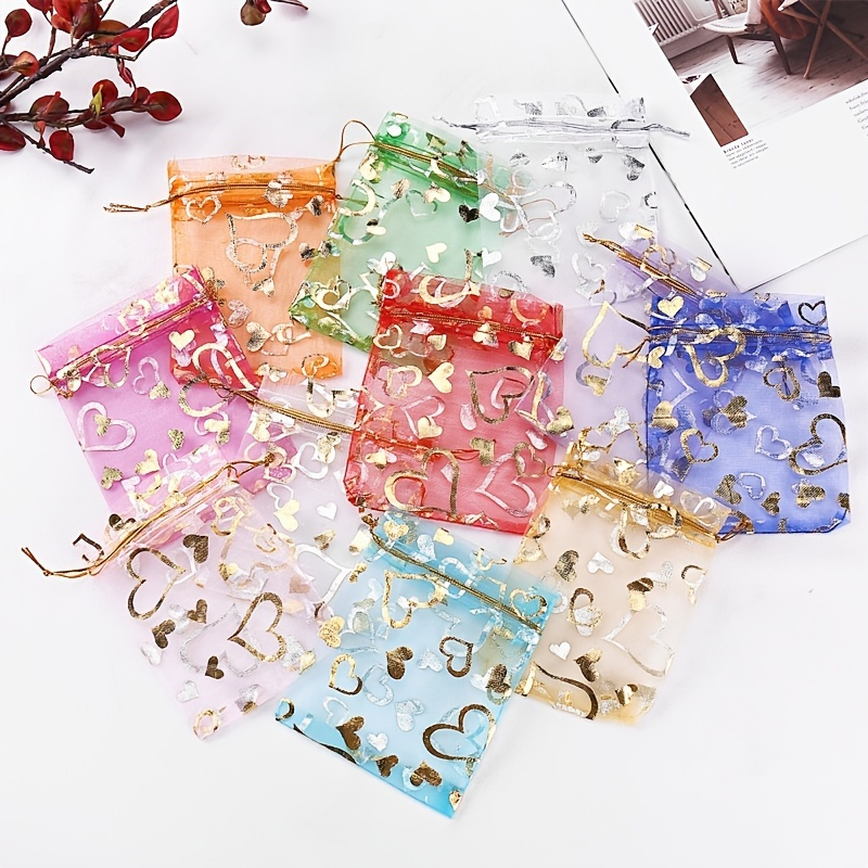 

50pcs Organza Bags Mesh Drawstring Bags For Christmas Party Wedding Favor Gift Bag