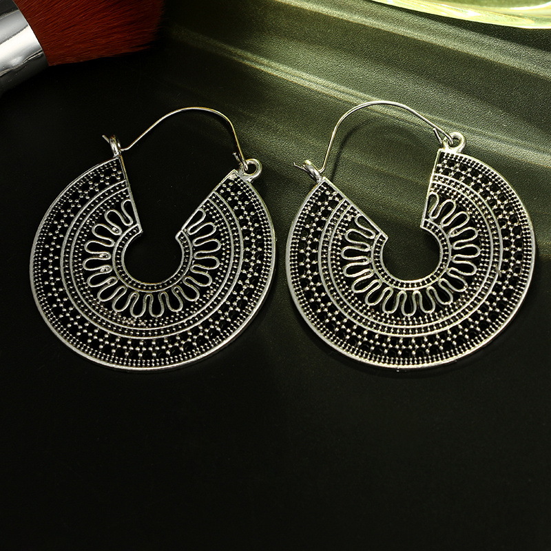 vintage hollow metal drop dangle earrings exquisite jewelry for women girls gift 1pair details 2