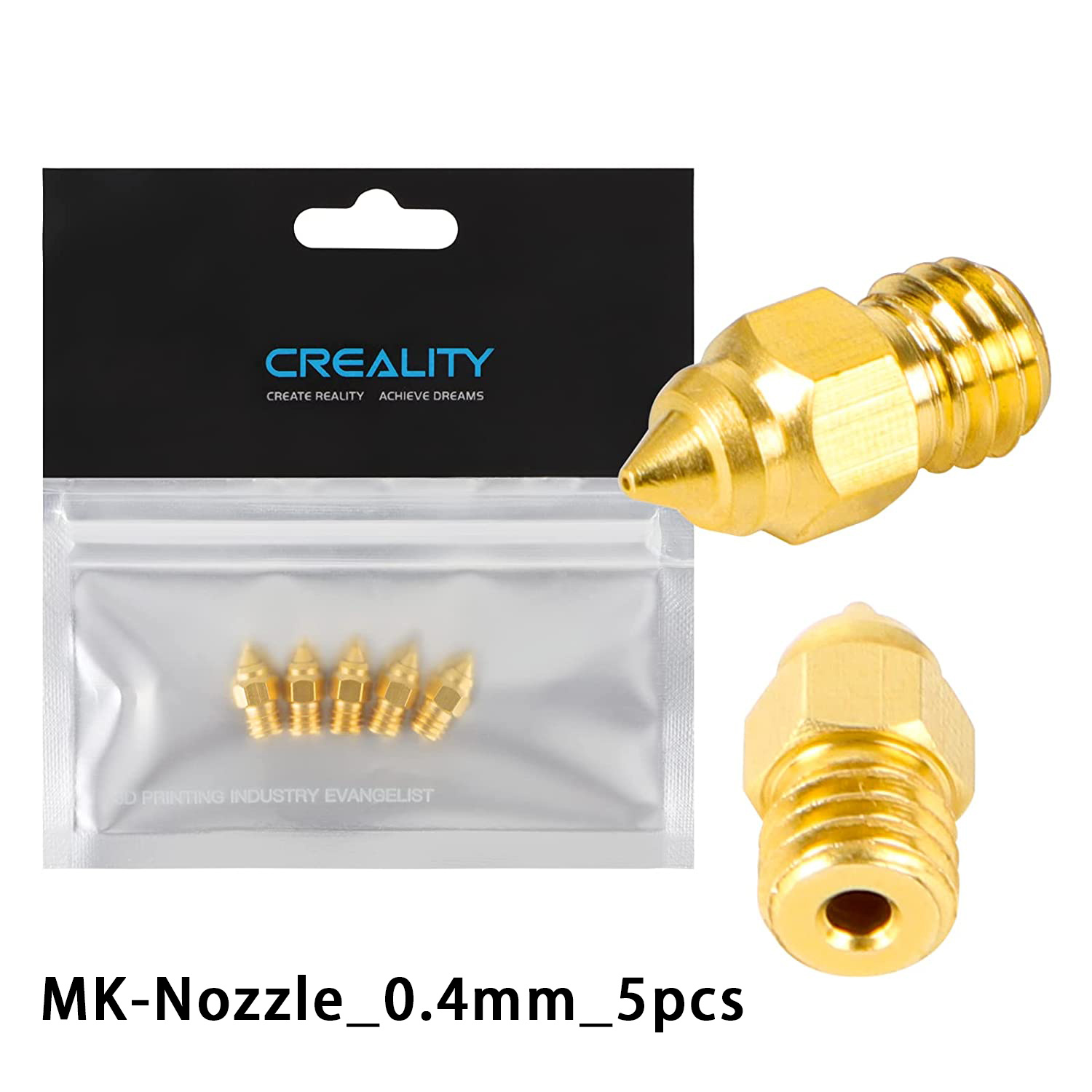 Image of 5pcs Creality 3d Hotend Extruder Nozzles Compatible For Creality Cr-6 Se/-3/ 5 3d Printers - 0.2/0.4/0.6/0.8/1.0mm Mk Brass Nozzles, Multi-nozzle For Cr-6 Se/-3/ 3d Printer (no Electronics/board)
