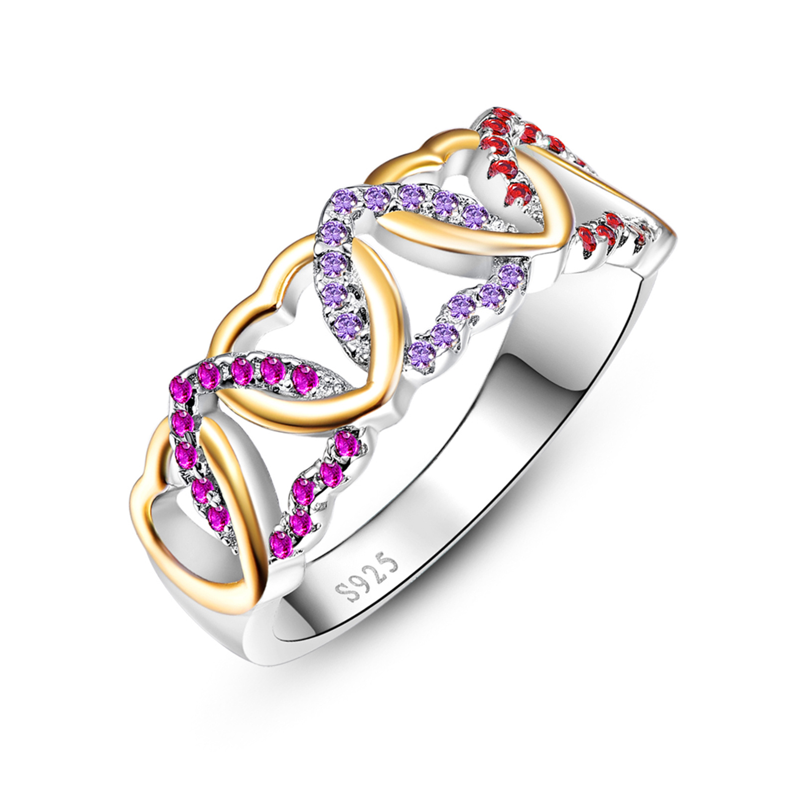 Jilpha 925 Sterling Silver Love Heart Thin Band Ring – Stackable Pinky Ring – A3145