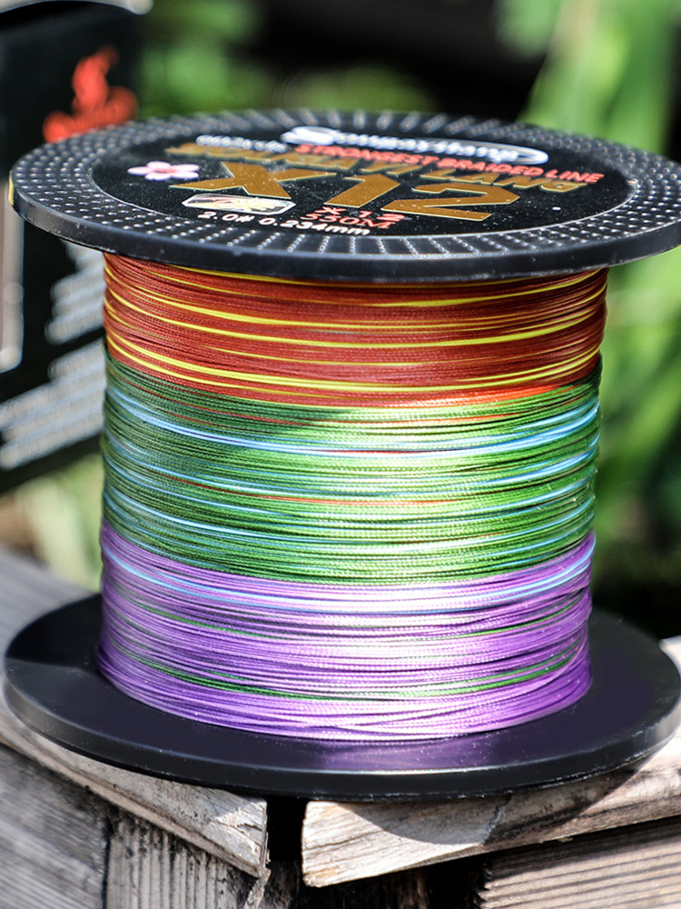 12 Strands Braided Pe Fishing Line Strong Smooth Abrasion - Temu