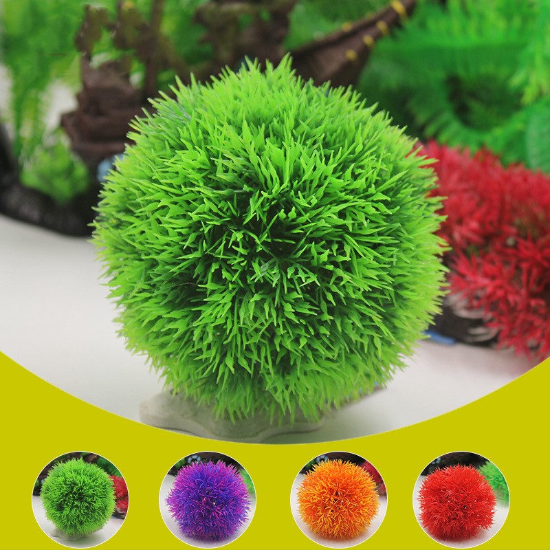 Fish Tank Decoration Simulation Water Grass Ball,aquarium Plastic Grass