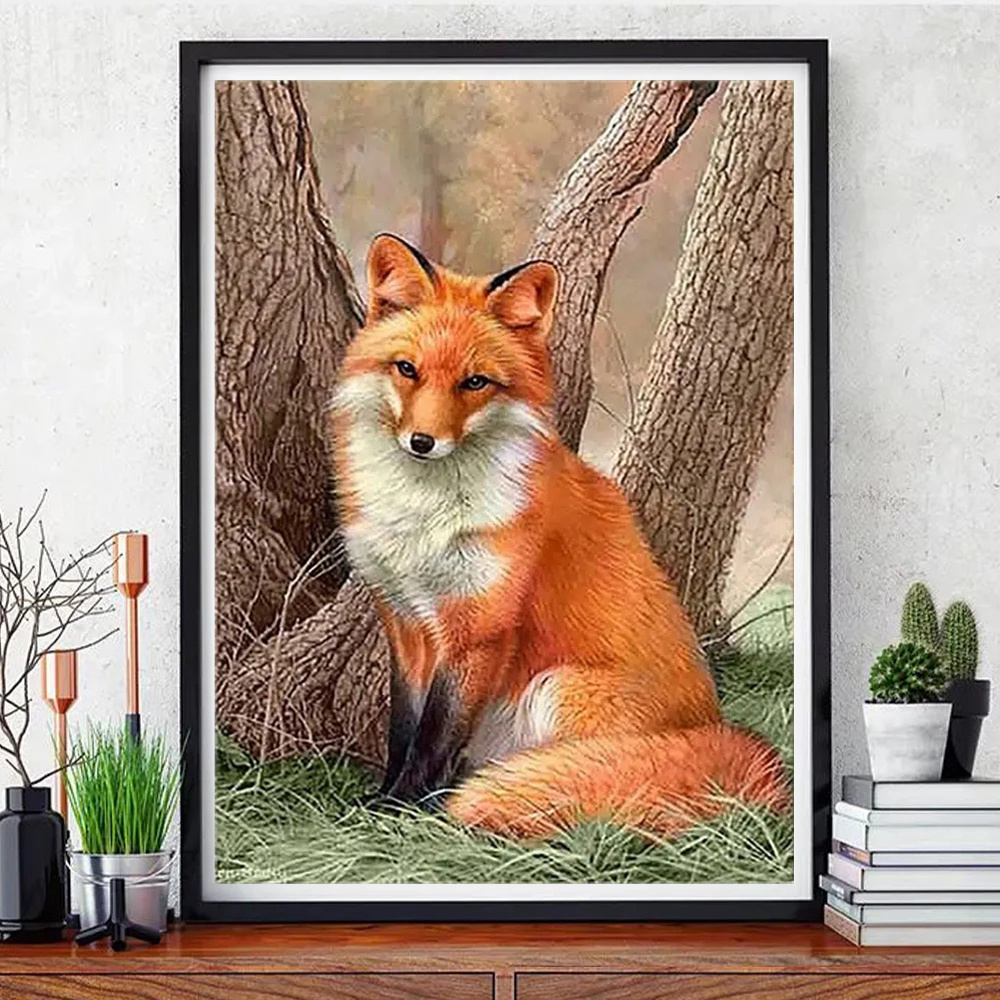 HOMFUN Full Square/Round Drill 5D DIY Diamond Painting Animal fox