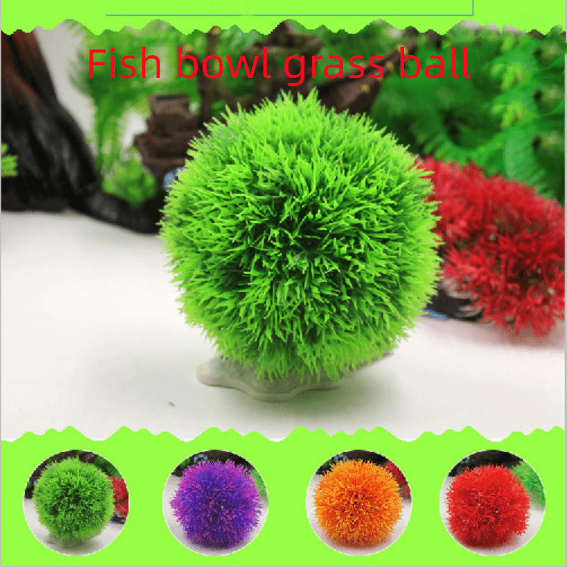 Fish Tank Decoration Simulation Water Grass Ball,aquarium Plastic Grass