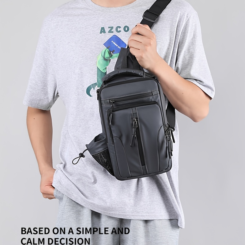 Multifunctional Crossbody Bag Men's Waterproof Shoulder Travel Bag For