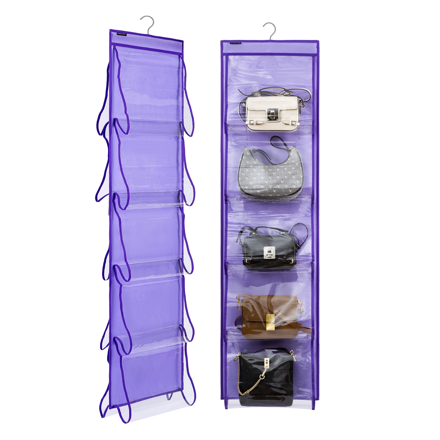 Foldable 30 Pocket Storage Box With Hanging Space Saver For Towel