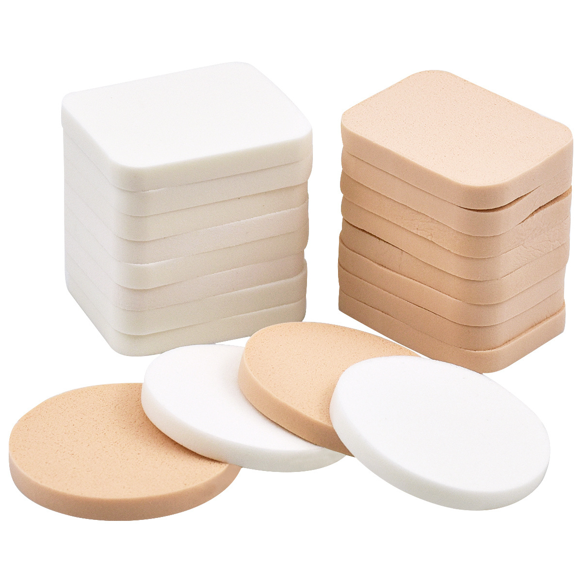 

20 Pcs Dual-use Makeup Sponges For Flawless Foundation Application