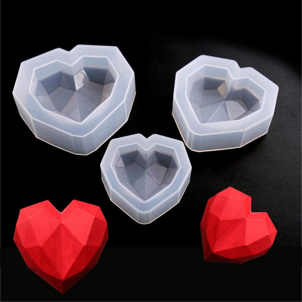 3D Heart Silicone Resin Mold Flexible, Reusable, And Silicone Soap
