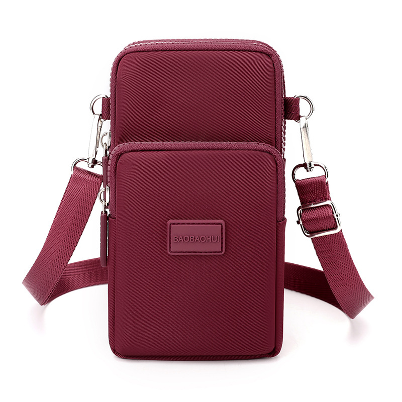 Solid Burgundy Mens Small Crossbody Sling Bag