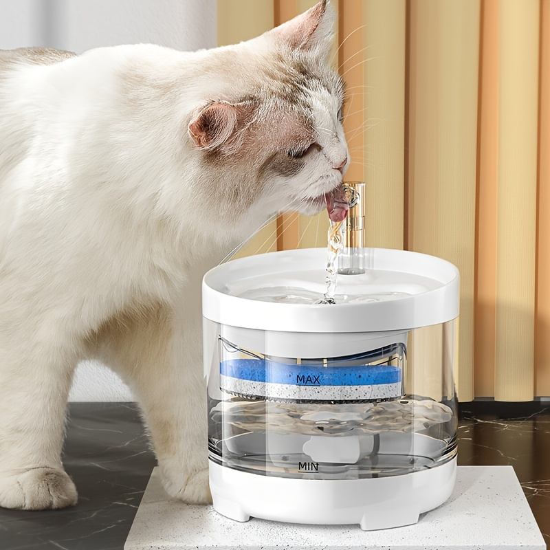  DOGNESS Fuente de agua para gatos, fuente de mascotas a batería  de 74 oz/2.2 L para gato, sensor infrarrojo de 135°, dos modos de  operación, ahorro de energía, fuente de agua