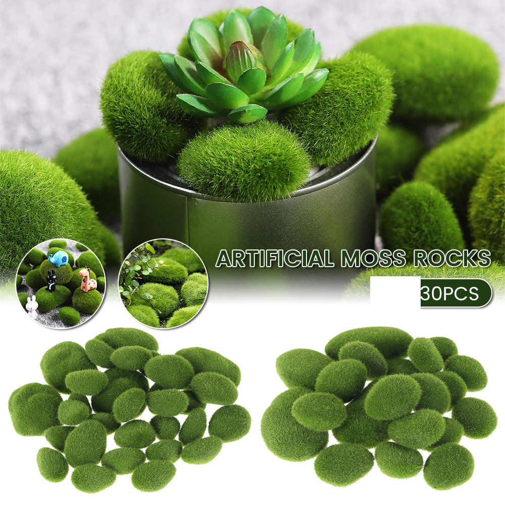 4/8pcs Artificial Moss Rocks - Decorative Fake Moss Balls For Floral  Arrangements, Fairy Gardens & Crafting