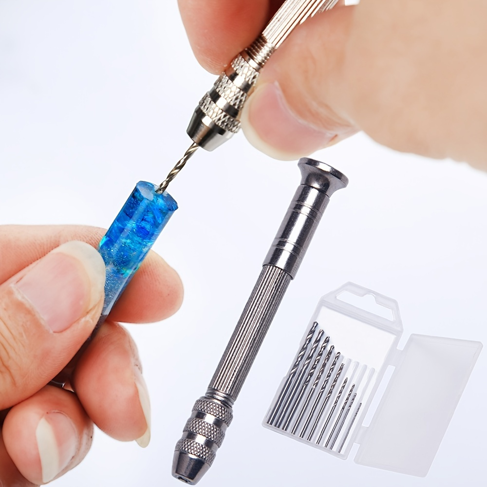 11 PCS/Set Mini Rotary Tools Hand Drill Bits Keychain UV Epoxy Casting  Molds Resin Mold Jewelry Making Drill Holes Tools