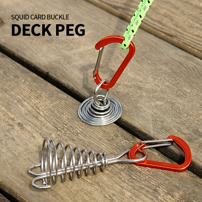 

Adjustable Anchor Pegs, Windproof Octopus Deck Nail With Carabiner, Camping Tent Nail With Spring Buckle, Wind Rope Tent Buckle