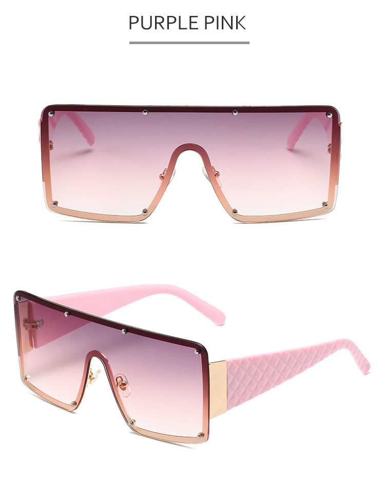 Large One-piece Fashion Sunglasses For Women Men Rivet Square Gradient Sun  Shades For Driving Summer Beach - Temu