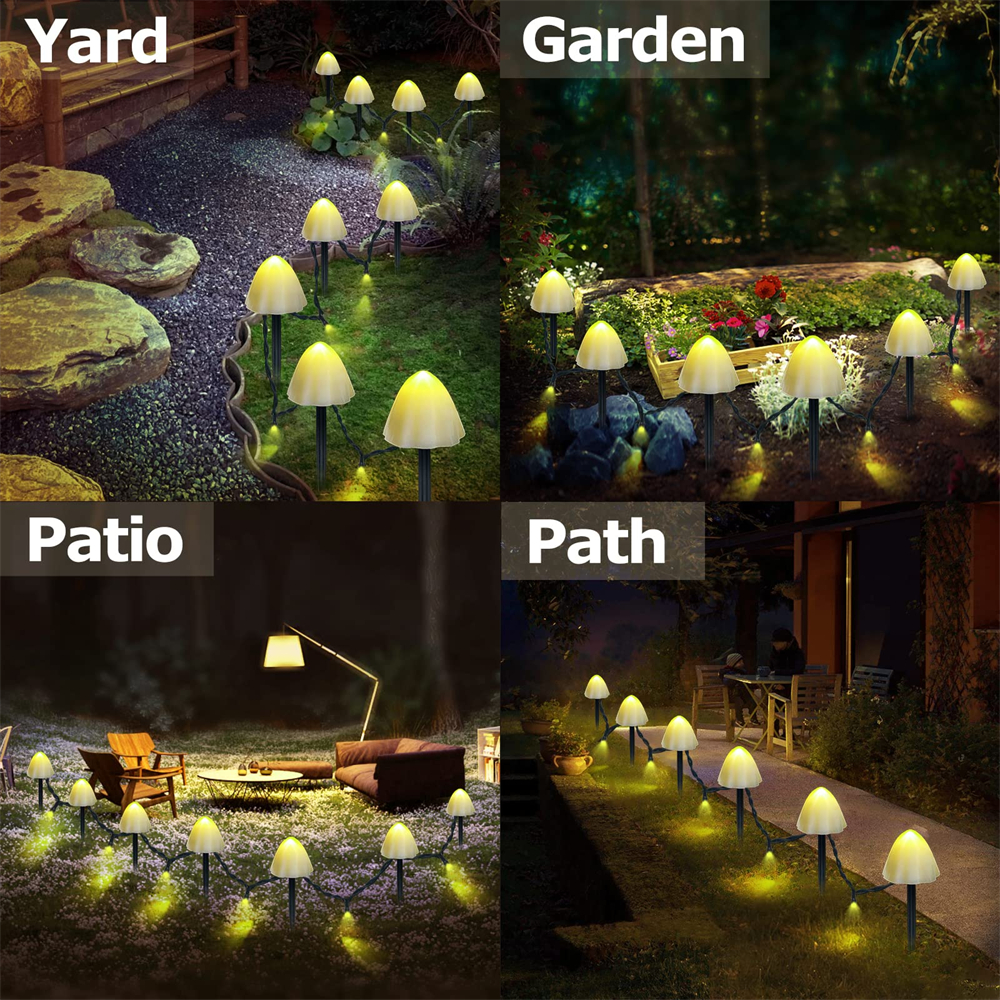 Led Outdoor Solar Mushroom Lights Waterproof Landscape - Temu