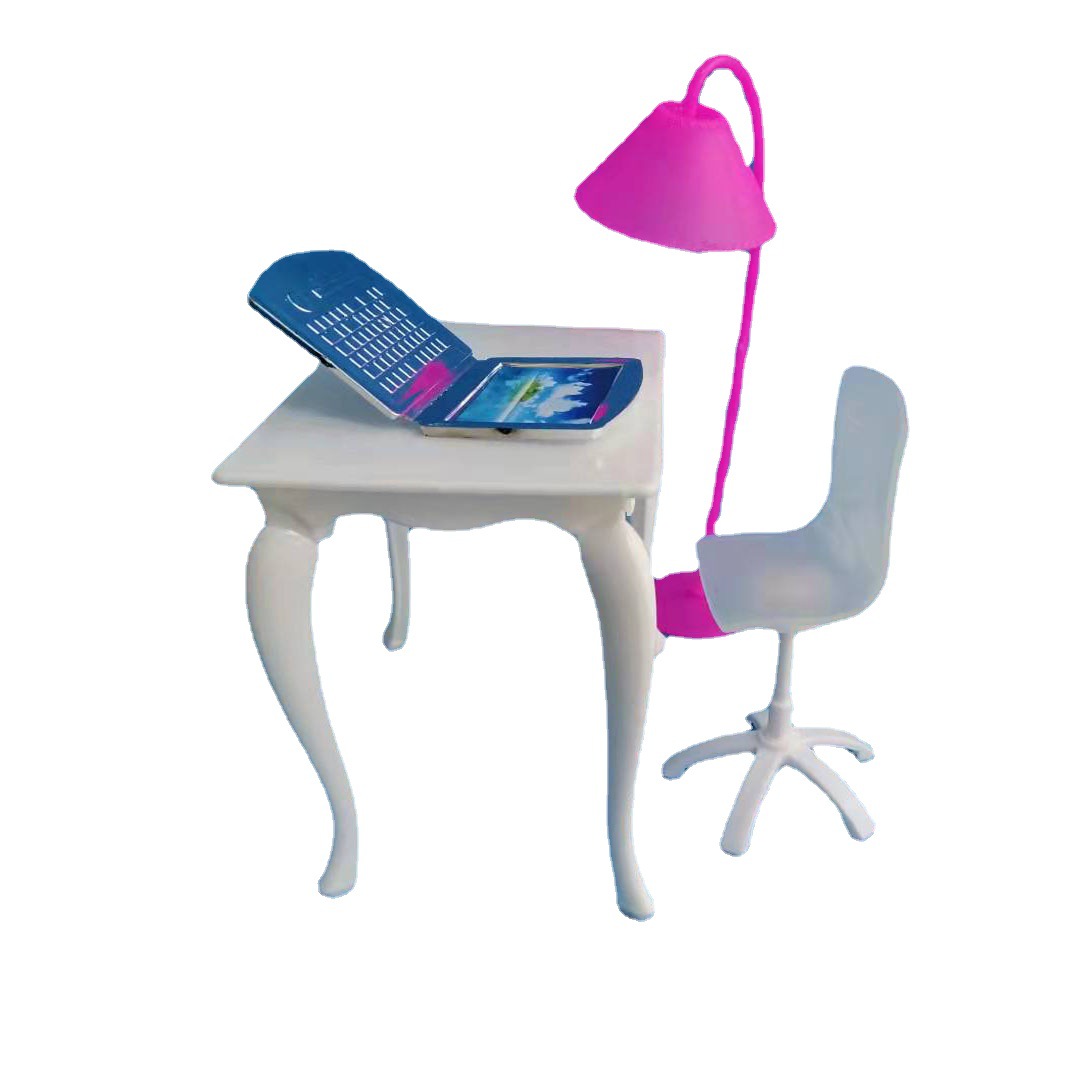 Plastic Doll Accessory Doll Office Set 1 Table + 1 Desk + 1 Temu