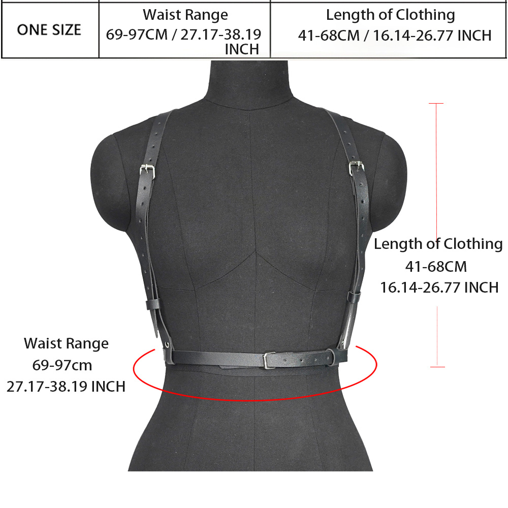 PU Leather Chest Harness Belt, Woman Body Harness Fashion Gothic Belt  Suspenders For Women Clothing Accessories Valentines Gifts