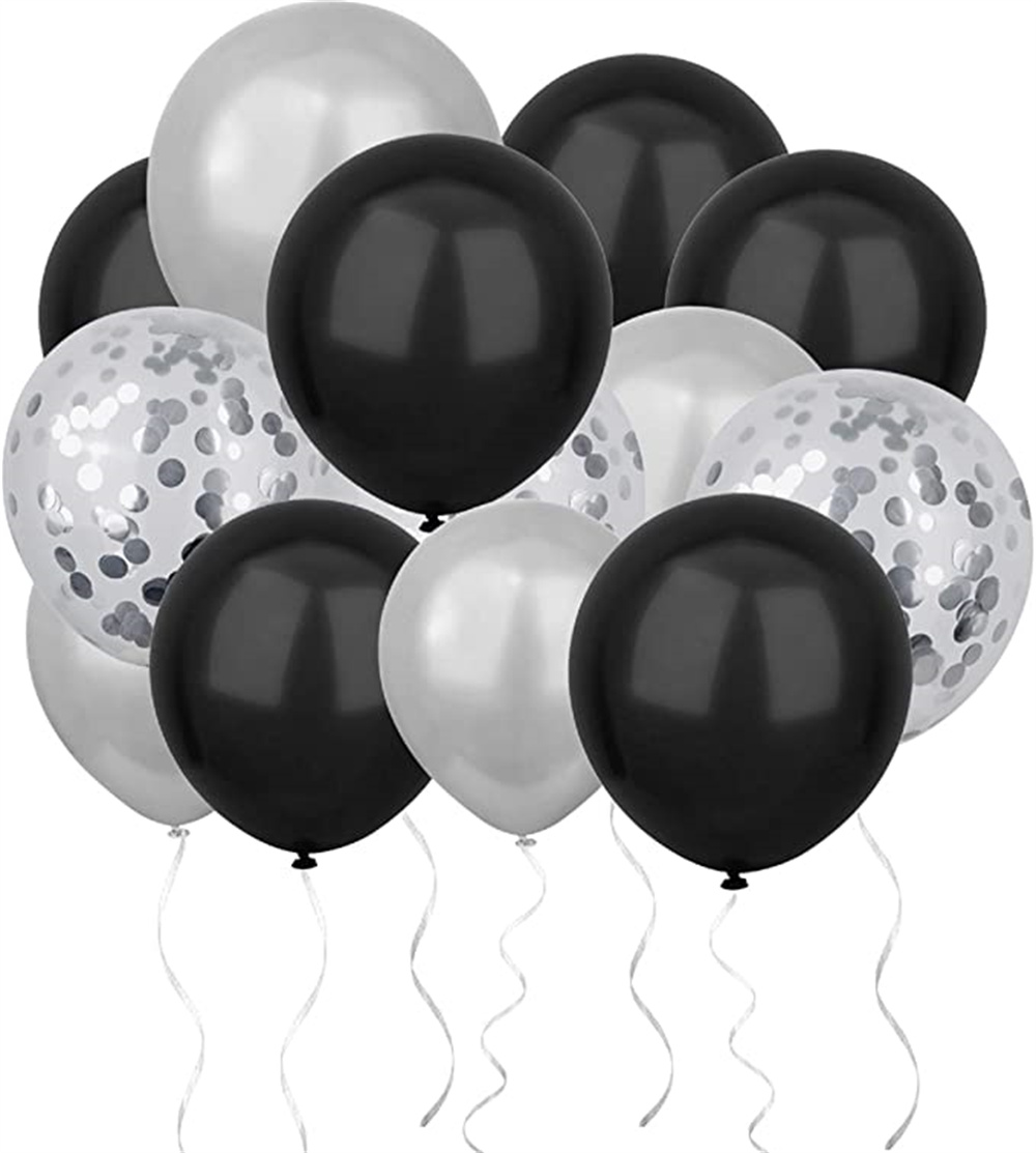 Globos negros, 80 globos de látex negro de 12 pulgadas, globos de fiesta de  calidad de helio para baby shower, graduación, Halloween, boda, decoración
