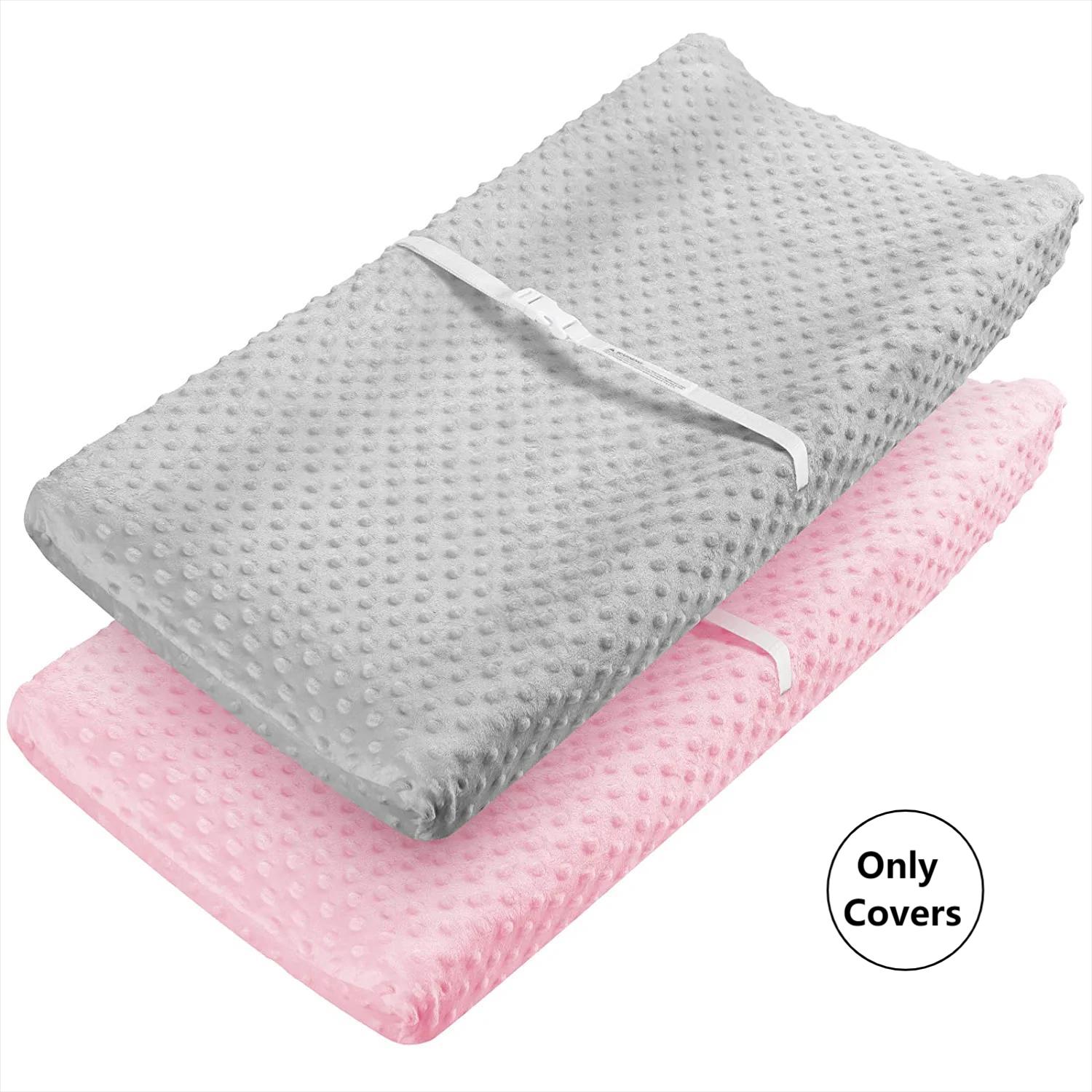 2pcs pack changing pad cover ultra soft   dots plush changing table covers breathable changing table sheets wipeable changing pad covers suit for baby boy and baby girl details 0