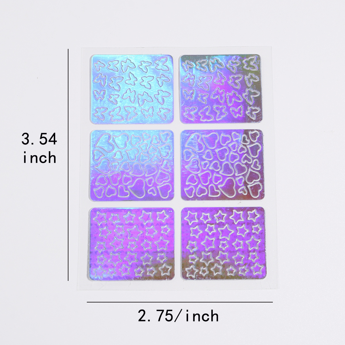 Nail Hollow Irregular Grid Stencil, Reusable Manicure Stickers Stamping