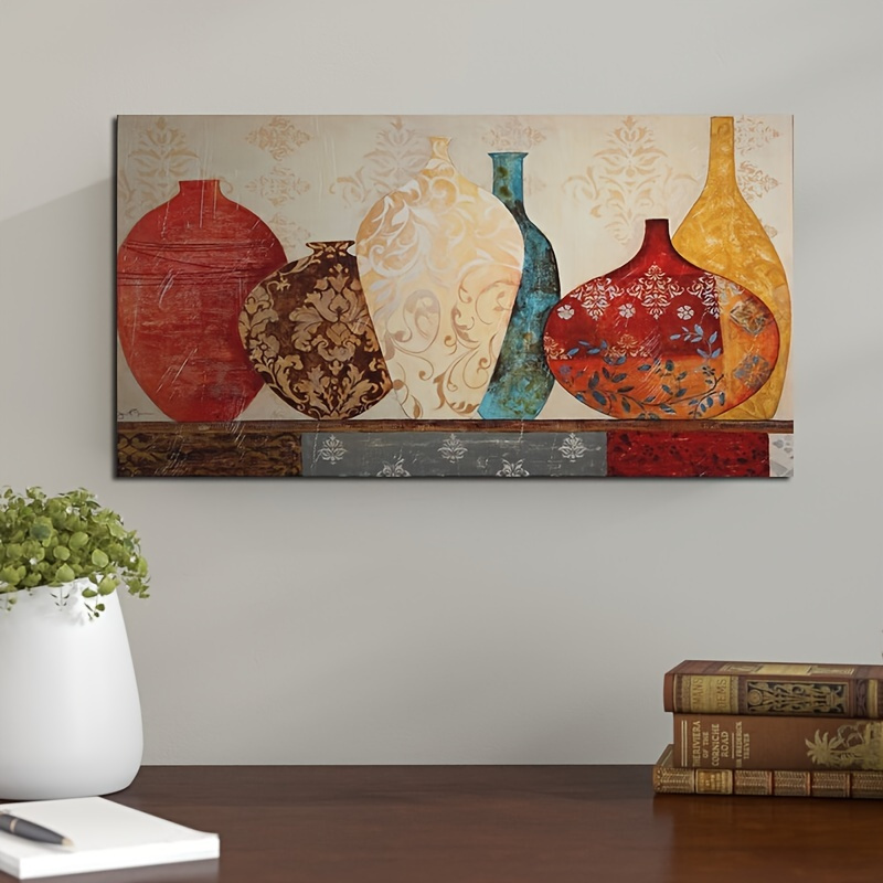 1pc Hd Canvas Prints Floral Vase Oil Painting Pot Art Modern Wall 