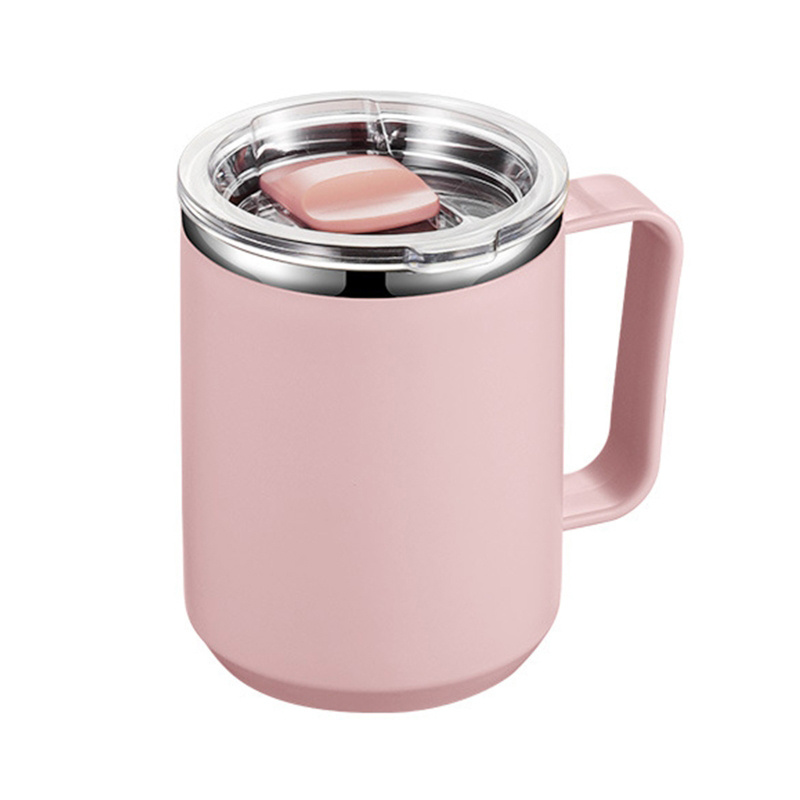 1pc 500ml Random Color Stainless Steel Sus304 Coffee Cup With Handle And  Lid, Thermal Insulated Mug For Office, Gift, Home Use