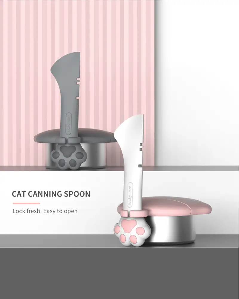 silicone lid for cat and dog food cans keeps food fresh and sealed with spoon access details 9